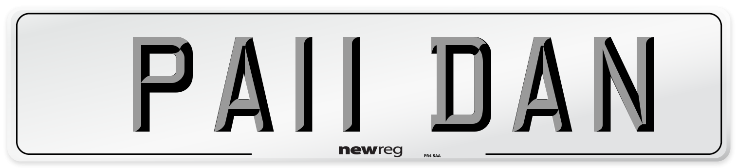 PA11 DAN Number Plate from New Reg